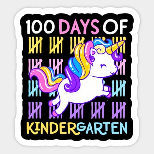 100 Days of Kindergarten Unicorn Teacher Girls Toddler Kids Sticker